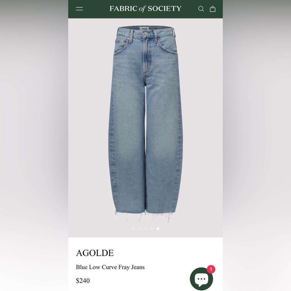 AGOLDE Blue Low Curve Fray Women’s Jeans 27 - Picture 5 of 13
